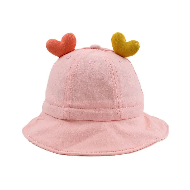 1-3 Years Old Cute Love Boys and Girls Bucket Hat Baby Hat Children Baby Sunhat