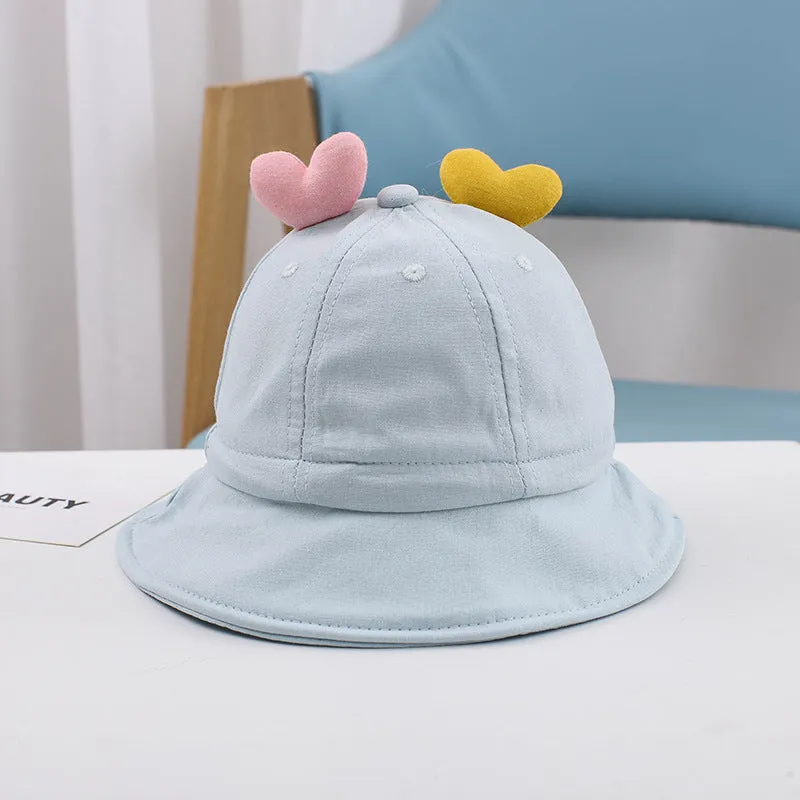 1-3 Years Old Cute Love Boys and Girls Bucket Hat Baby Hat Children Baby Sunhat