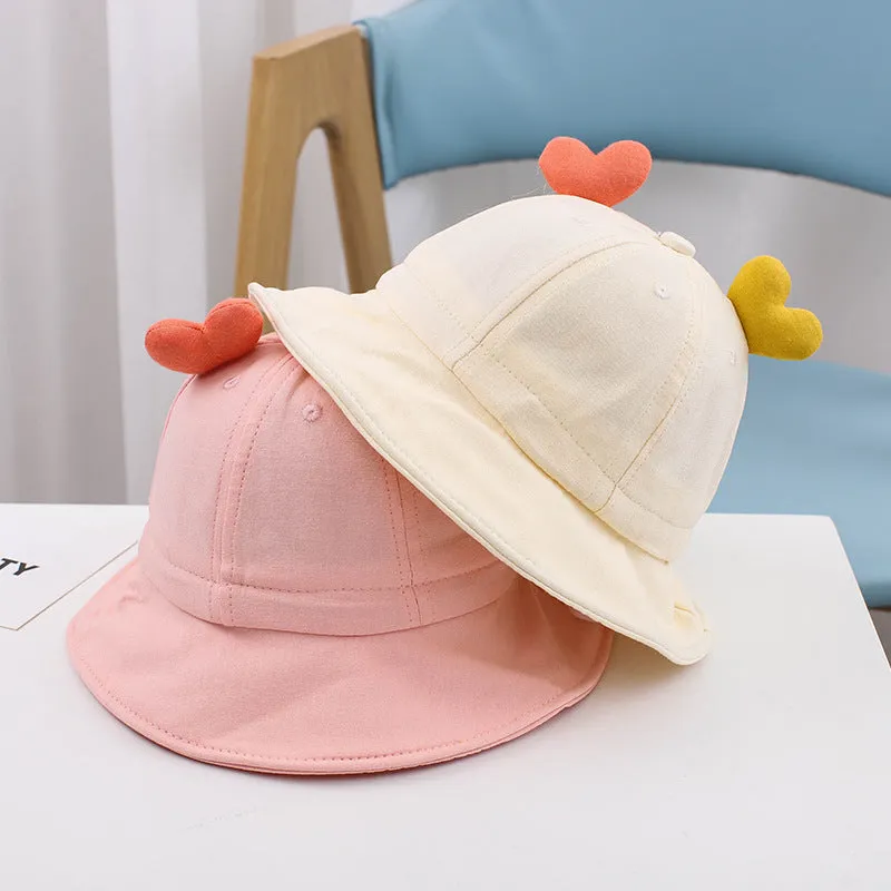 1-3 Years Old Cute Love Boys and Girls Bucket Hat Baby Hat Children Baby Sunhat