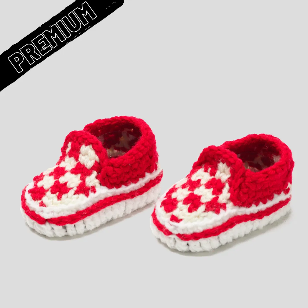 Baby Crochet IB-Slip-On Red (non-slip bottoms)