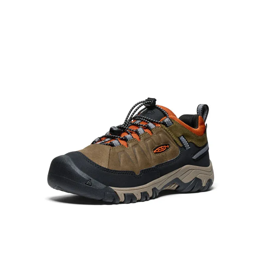 Big Kid's Keen Targhee IV Waterproof Hiking Shoe Color: Dark Olive/Gold Flame