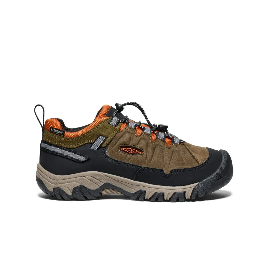 Big Kid's Keen Targhee IV Waterproof Hiking Shoe Color: Dark Olive/Gold Flame