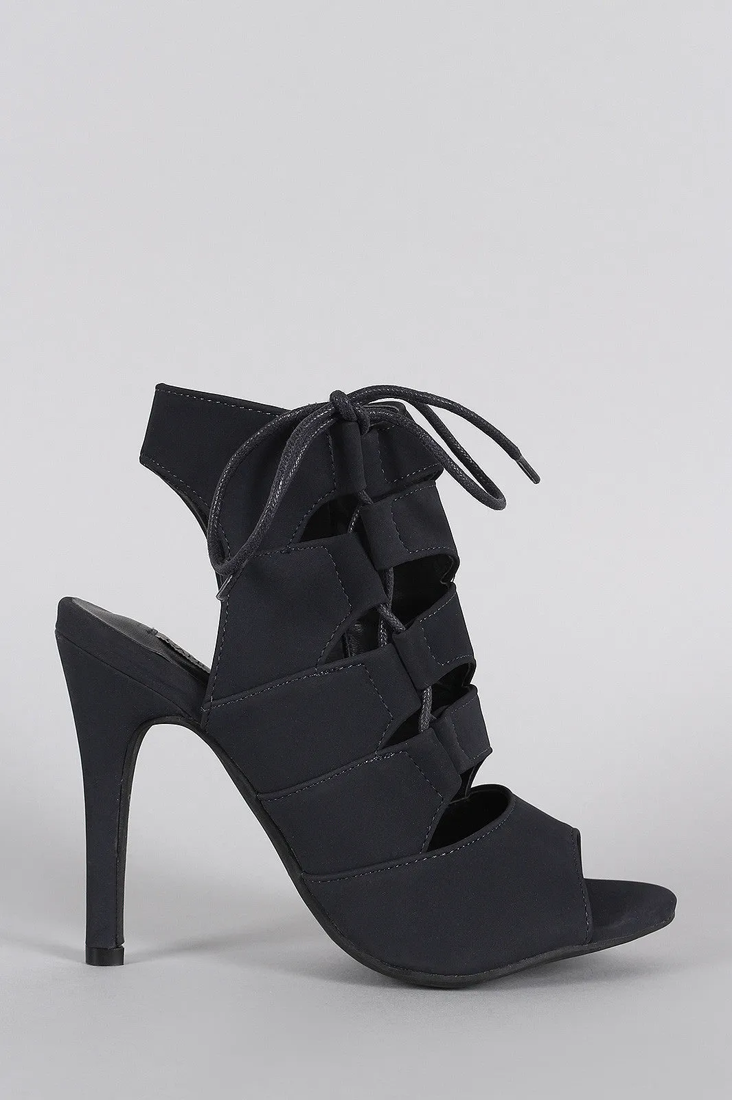 Cutout Corset Lace Up Open Toe Heel