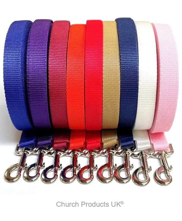 Dog Training Lead 25mm Heavy Webbing 5ft - 30ft Long Line Tracking Recall In 20 Colours