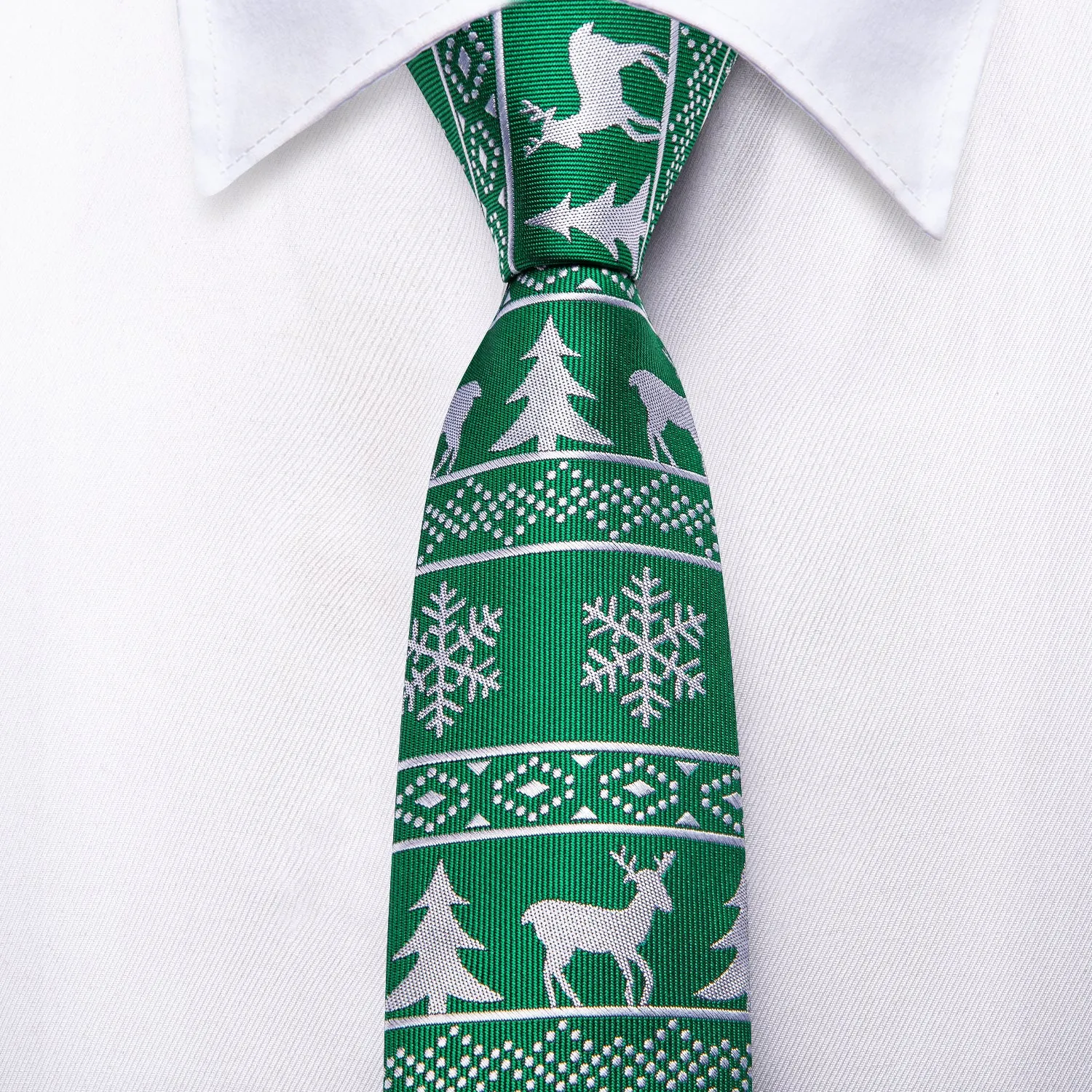 Green Christmas Novelty Children's Tie Pocket Square