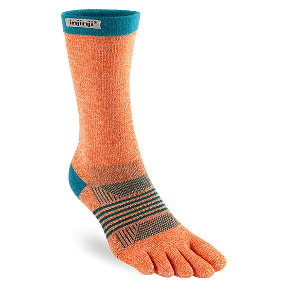 Injinji Womens Trail Midweight Coolmax Crew Toe Socks