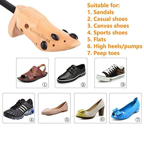 KevenAnna Pair of Premium Professional 2-way Cedar Shoe Trees, Wooden Shoe Stretcher for Men or Women (Medium)