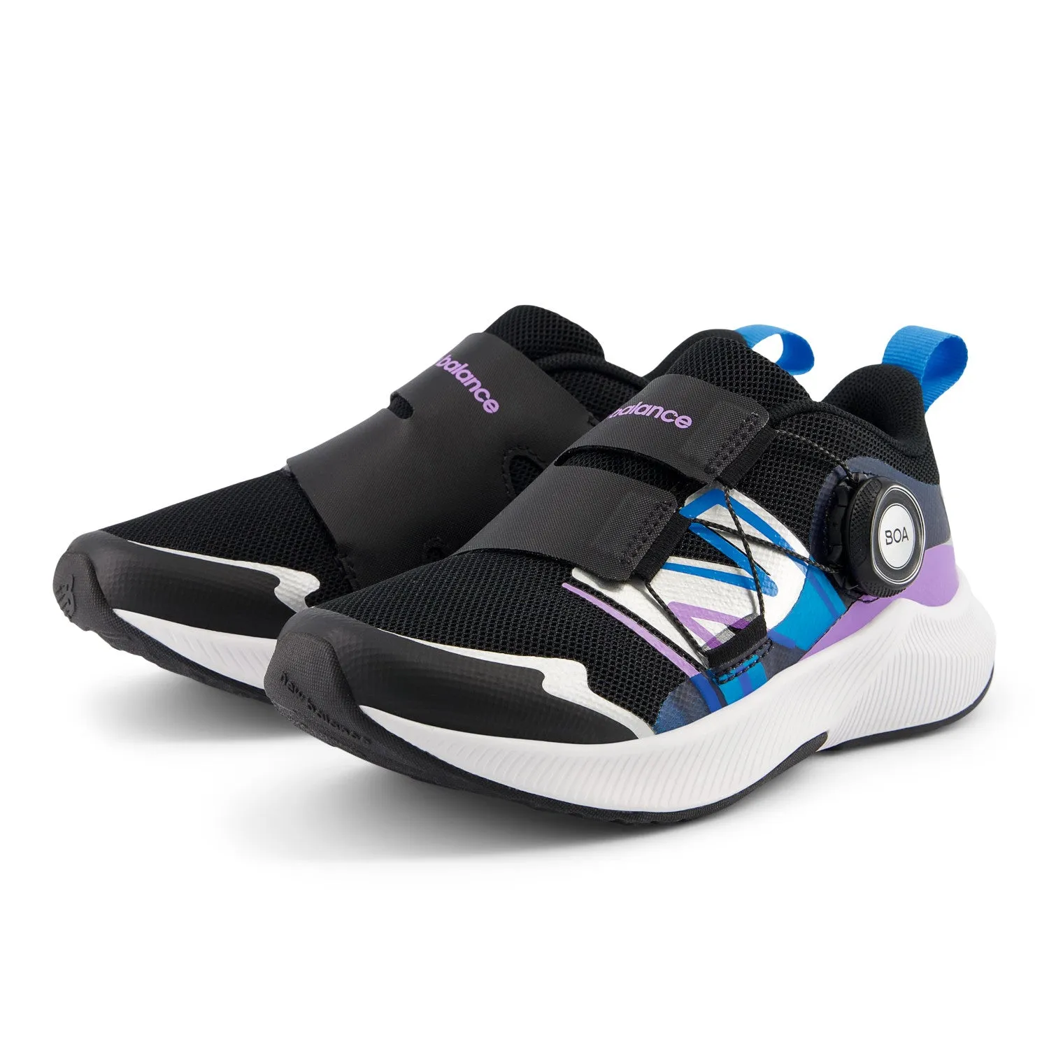 Little Kid's New Balance DynaSoft Reveal v4 BOA Color: Black with Purple Fade