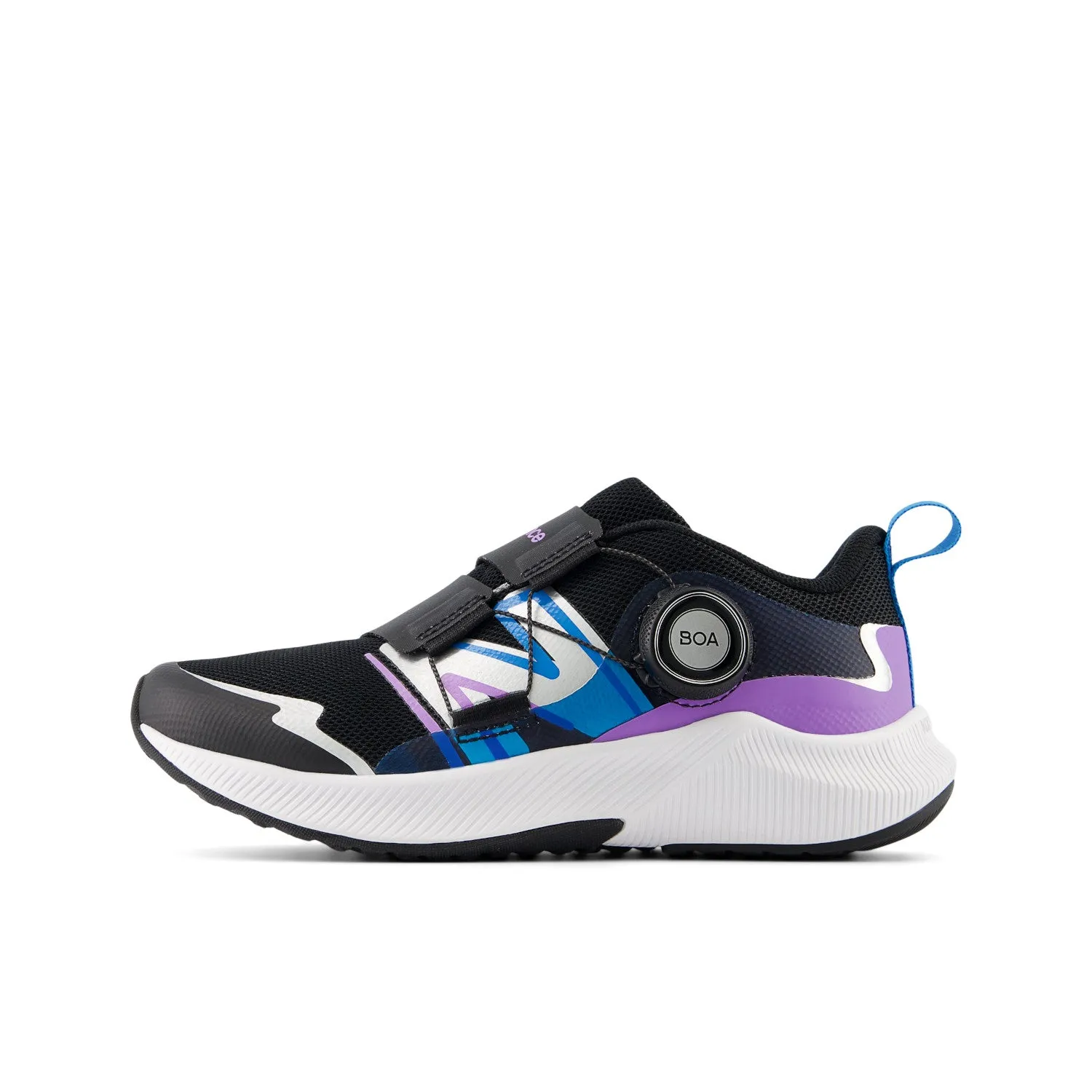 Little Kid's New Balance DynaSoft Reveal v4 BOA Color: Black with Purple Fade