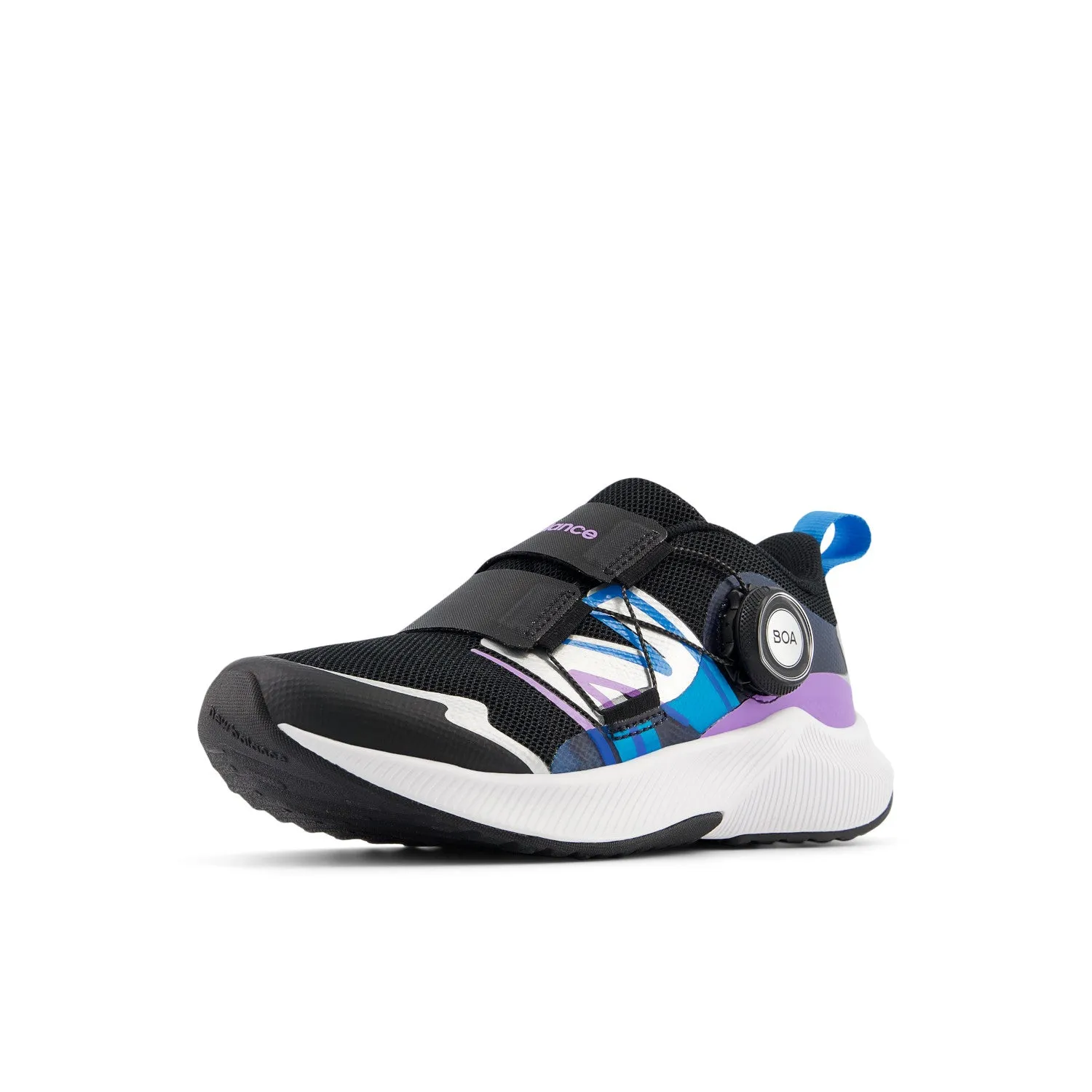 Little Kid's New Balance DynaSoft Reveal v4 BOA Color: Black with Purple Fade