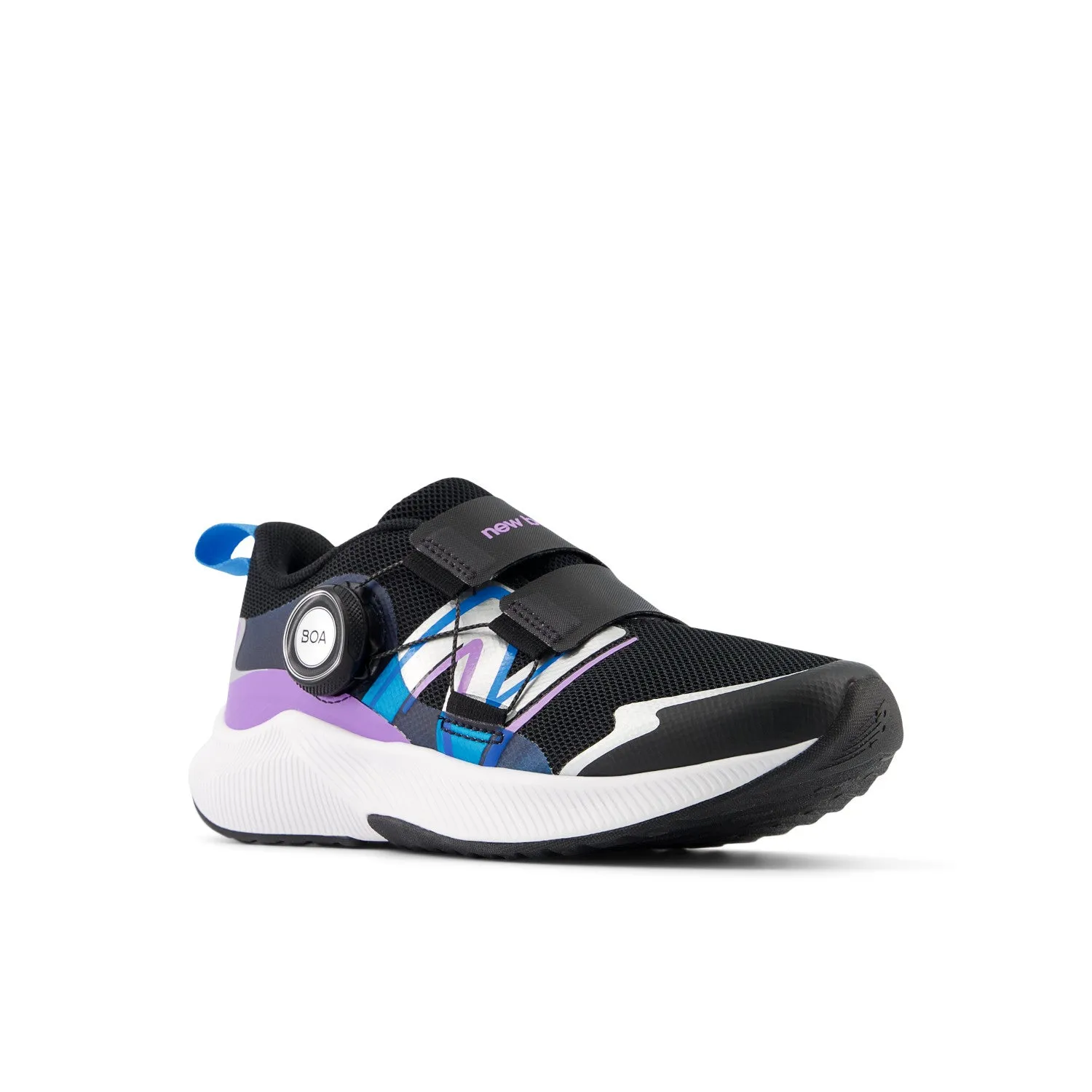 Little Kid's New Balance DynaSoft Reveal v4 BOA Color: Black with Purple Fade