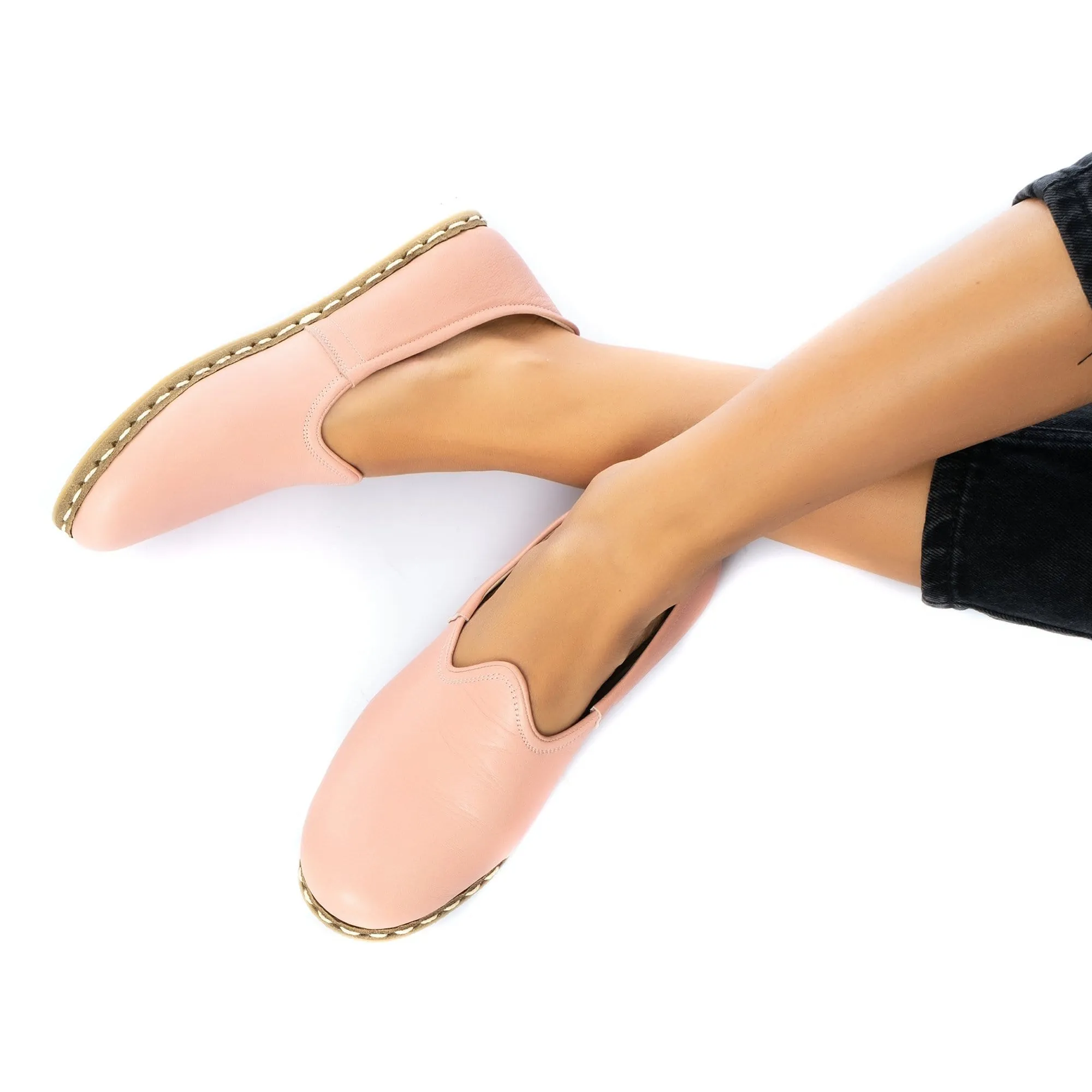 Men's Powder Pink Slip On Shoes