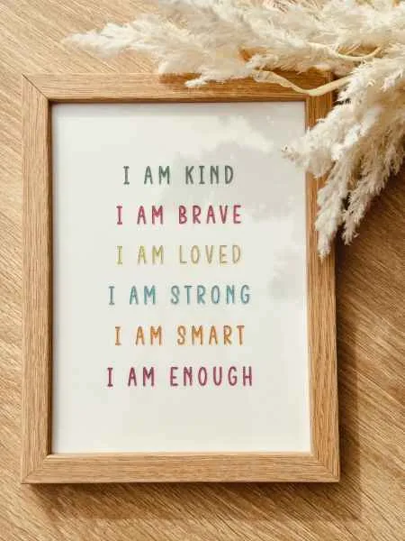 Oak Affirmation Frame - Colour Engraved