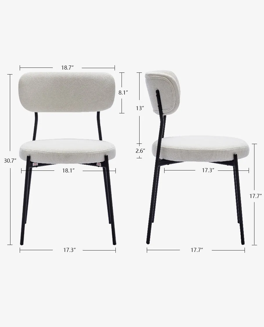 Pasadena Padded Boucl¨¦ Side Chairs Set of 2