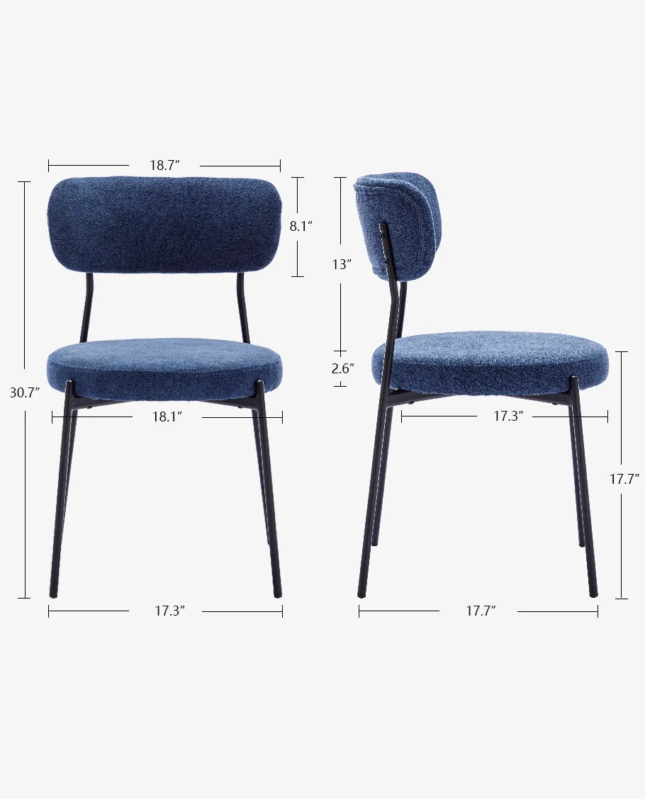 Pasadena Padded Boucl¨¦ Side Chairs Set of 2