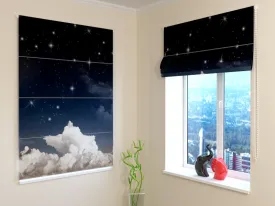 Roman Blind Watercolor Fantasy Night Sky