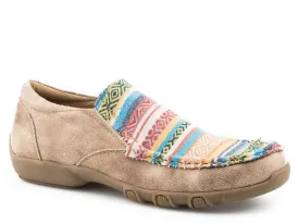 Roper Womens Beige Multi Fabric Johnnie Slip-On Shoes