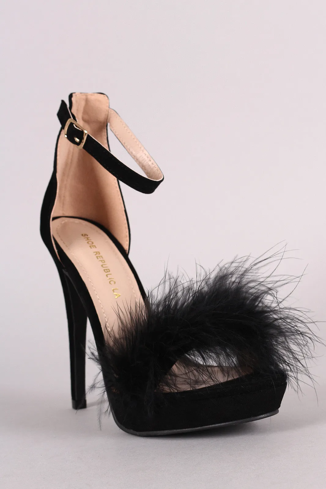 Shoe Republic Feather Strap Platform Stiletto Sandal