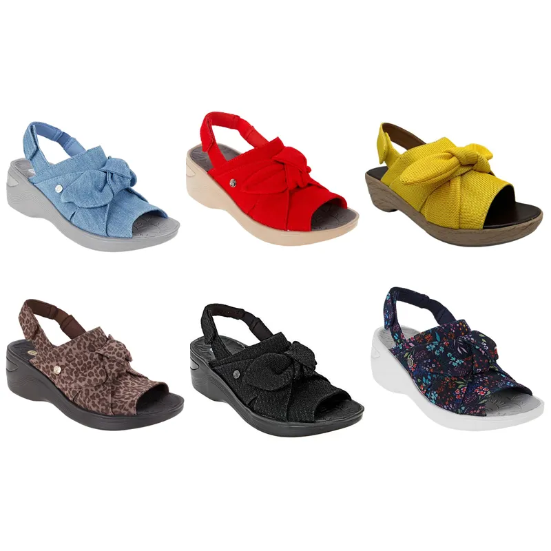 Summer Women Bowknot Thick Bottom Washable Fashion Sandals