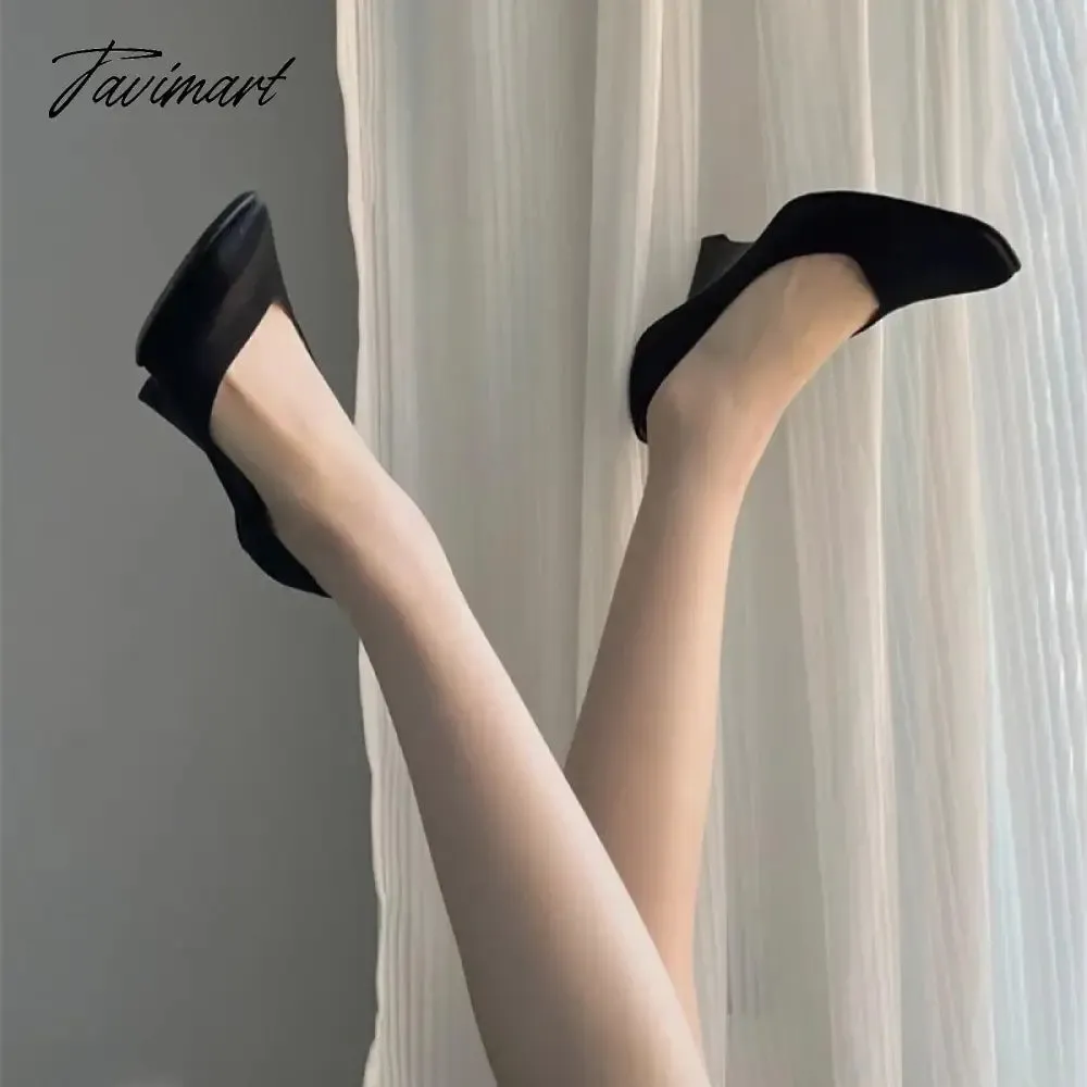 TAVIMART  -  Square Toe 2024 Queen Of The Workplace Banquet Women Shoes Black Elegant Strange Heel Women Shoes Fashion Zapatos Para Mujeres