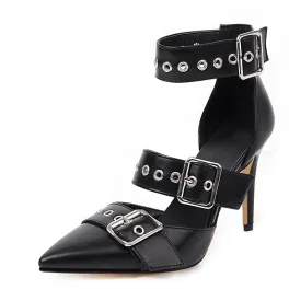 Trendy Buckle Pointed High Heels