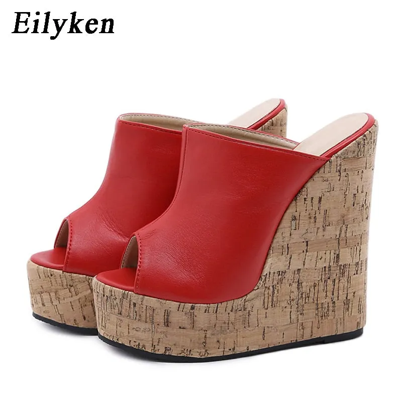 Trendy Peep Toe Platform Wedge Sandals